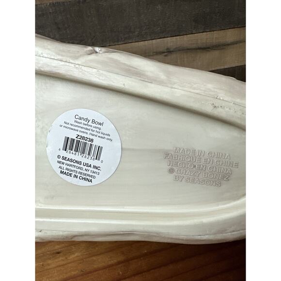 T Rex Skull Candy Bowl Seasons USA Halloween Prop Decor Dinosaur 12” Long - Picture 8 of 8